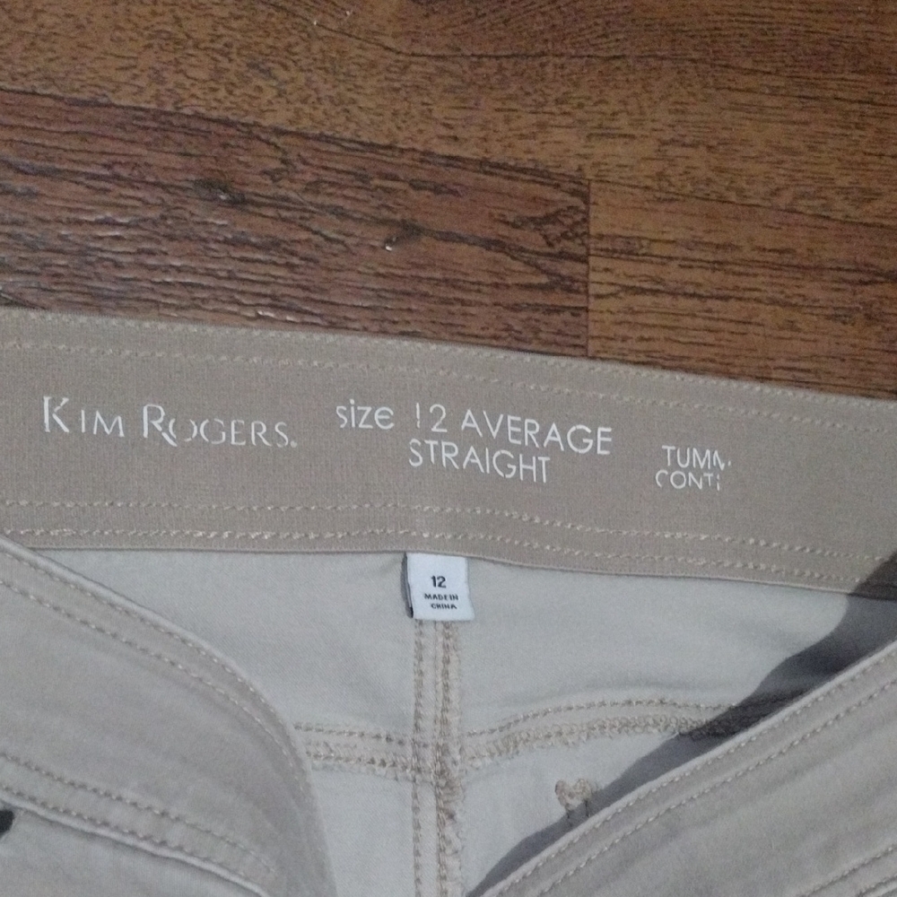 Kim Rogers Average Straight Tummy Control Light Khaki Pants - Picture 2 of 7